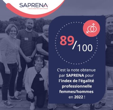 Note Saprena index égalité professionnelle femmes / hommes 2022